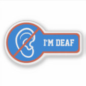 Sticker je suis sourd - surdité conception unique (Devant)