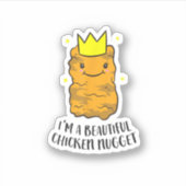 Sticker Je suis Un Beau Poulet Nugget Drôle Poulet Nugge (Devant)