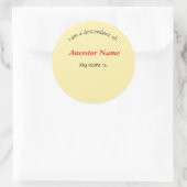 Sticker - Je suis un descendant de ... (Sac)