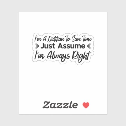 Sticker Je suis un diététiste pour gagner du temps (Feuille)