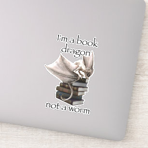 Sticker Je suis un dragon de livre pas un ver Wyvern Wrym