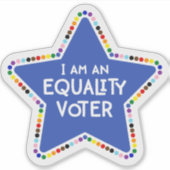 Sticker Je suis un électeur d'égalité ! LGBTQ+ Rainbow Sta (Devant)