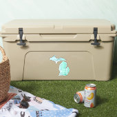 Sticker Je suis un Michigander aquarelle Silhouette State (Glacière)