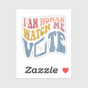 Sticker Je Suis Une Femme Me Regarder Vote 2024 Vague Bleu