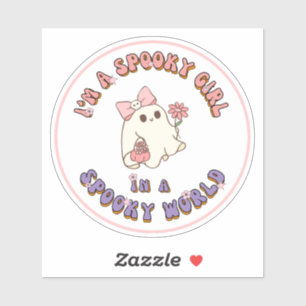 Sticker Je suis une fille effrayante dans un fantôme de mo