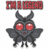 Sticker Je suis une légende - Mothman mignon effrayant (Devant)