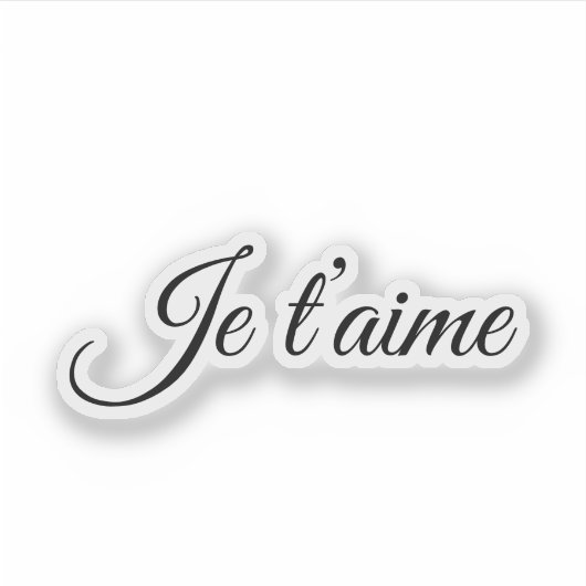Sticker Je t’aime Je t’aime Vous Script Français (Devant)