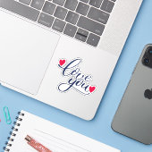 Sticker Je t'aime (Ordinateur portable avec iPhone)