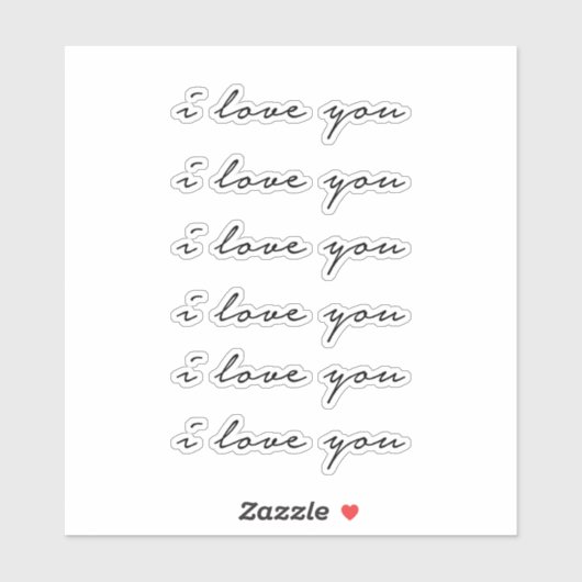 Sticker Je t'aime (Feuille)