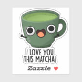 Sticker Je t'aime autant que ce Matcha Blagues de boissons (Feuille)