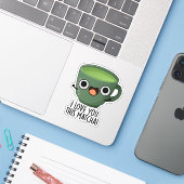 Sticker Je t'aime autant que ce Matcha Blagues de boissons (Ordinateur portable avec iPhone)