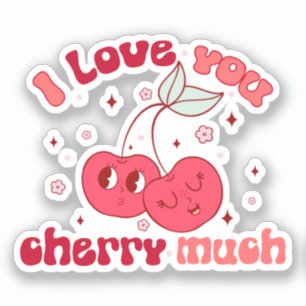 Sticker Je T'Aime Beaucoup Cherry