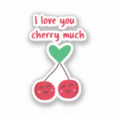 Sticker Je t'aime Cherry Beaucoup Valentine (Recto)