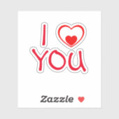 Sticker Je t'aime coeur rouge (Feuille)