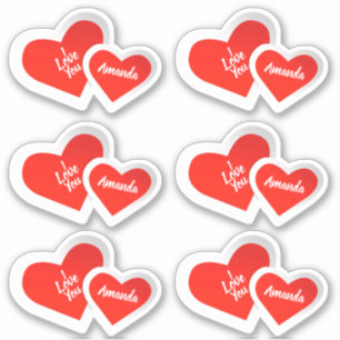 Sticker "Je t'aime" Coeurs de Saint Valentin mignons ..Per