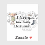 Sticker Je T'Aime Dobby Aime Les Chaussettes (Feuille)