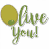 Sticker Je T'Aime Drôle Pun De Nourriture Texte Citation (Devant)