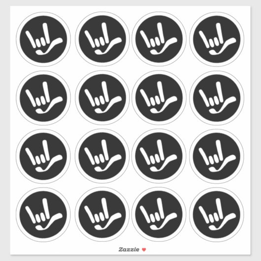 Sticker "Je t'aime" ILY en LSF (Feuille)