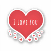 Sticker Je t'aime les coeurs (Devant)