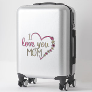 Sticker Je t'aime Maman Coeur Personnalisé-Coupe Vinyl St