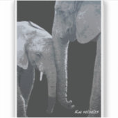 Sticker Je t'aime plus, éléphant œuvre d'art originale (Devant)