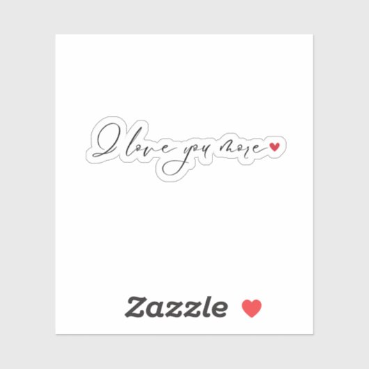 Sticker Je t'aime plus romantique expression cursive simpl (Feuille)