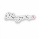 Sticker Je t'aime plus romantique expression cursive simpl (Devant)