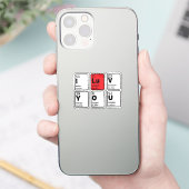 Sticker Je T'Aime Tableau Périodique (Téléphone)