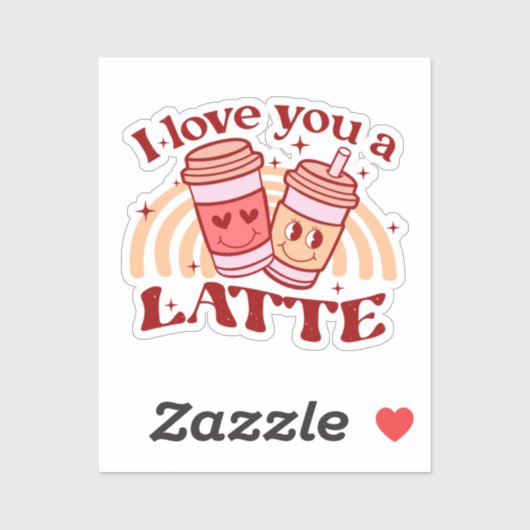Sticker Je T'Aime Un Latte (Feuille)