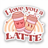 Sticker Je T'Aime Un Latte (Recto)