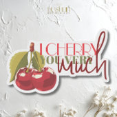 Sticker Je Te Cherche Beaucoup - Mignonne Cerise Fruit Aim