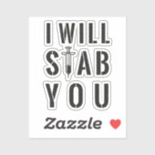 Sticker Je Te Stab - Infirmière (Feuille)