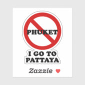 STICKER JE VAIS À PATTAYA (Feuille)
