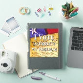 Sticker Je Vote Pour Protéger Ma Liberté (Couverture iPad)