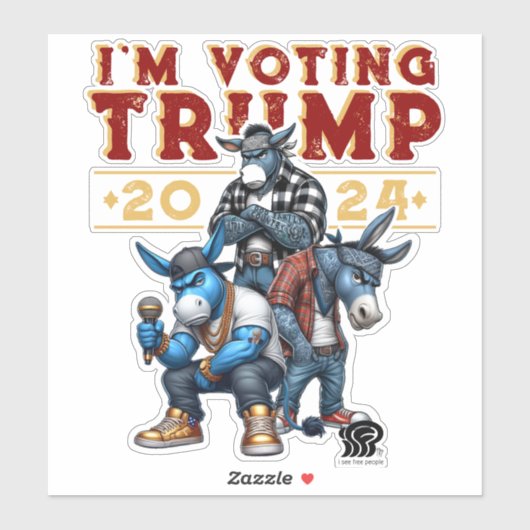 Sticker JE VOTE pour TRUMP 2024 (Feuille)
