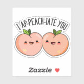 Sticker Je Vous Ap-Peach-Cite Funny Peach Pun (Feuille)