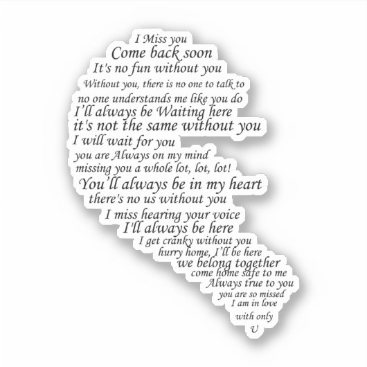 Sticker Je Vous Manque (Devant)