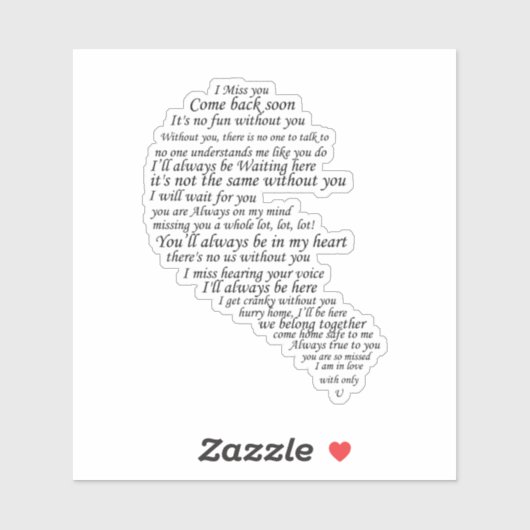 Sticker Je Vous Manque (Feuille)