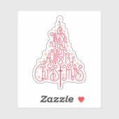 Sticker Je vous souhaite un joyeux Noël, en lettrant à la  (Feuille)