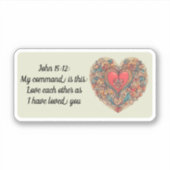 Sticker Jean 15:12 Bible Verse imperméable (Devant)