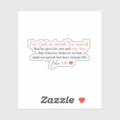 Sticker Jean 3:16 Car Dieu a tant aimé le monde (Feuille)