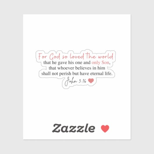 Sticker Jean 3:16 Car Dieu a tant aimé le monde (Feuille)
