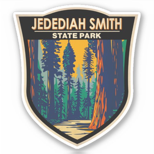 Sticker Jedediah Smith Redwoods State Park Californie (Devant)