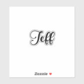 Sticker Jeff Nom - Calligraphie manuscrite (Feuille)