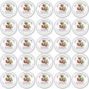 Sticker Jelly de framboise Lid Mason à bouche large 2,5 po