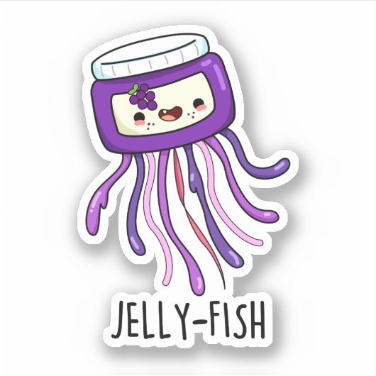 Sticker Jelly-fish Drôle Jelly Jar Pun (Devant)