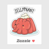 Sticker Jellyphant Funny Elephant Jelly Pun (Feuille)