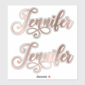 Sticker Jennifer décorative Faux Rose Gold Ombre Foil (Feuille)