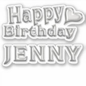 Sticker Jenny Happy Birthday (Devant)