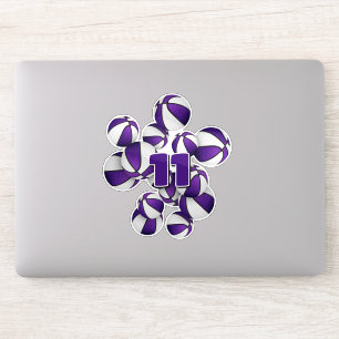 Sticker jersey numéro cluster violet blanc basketballs